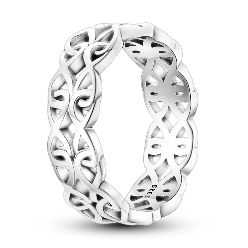 Ringe für Frauen 925 Silberfarbe Zirkon Wickellinie Geometrischer Sternring Verlobung Hochzeit Romantisches Valentinstag Feinschmuck Geschenk