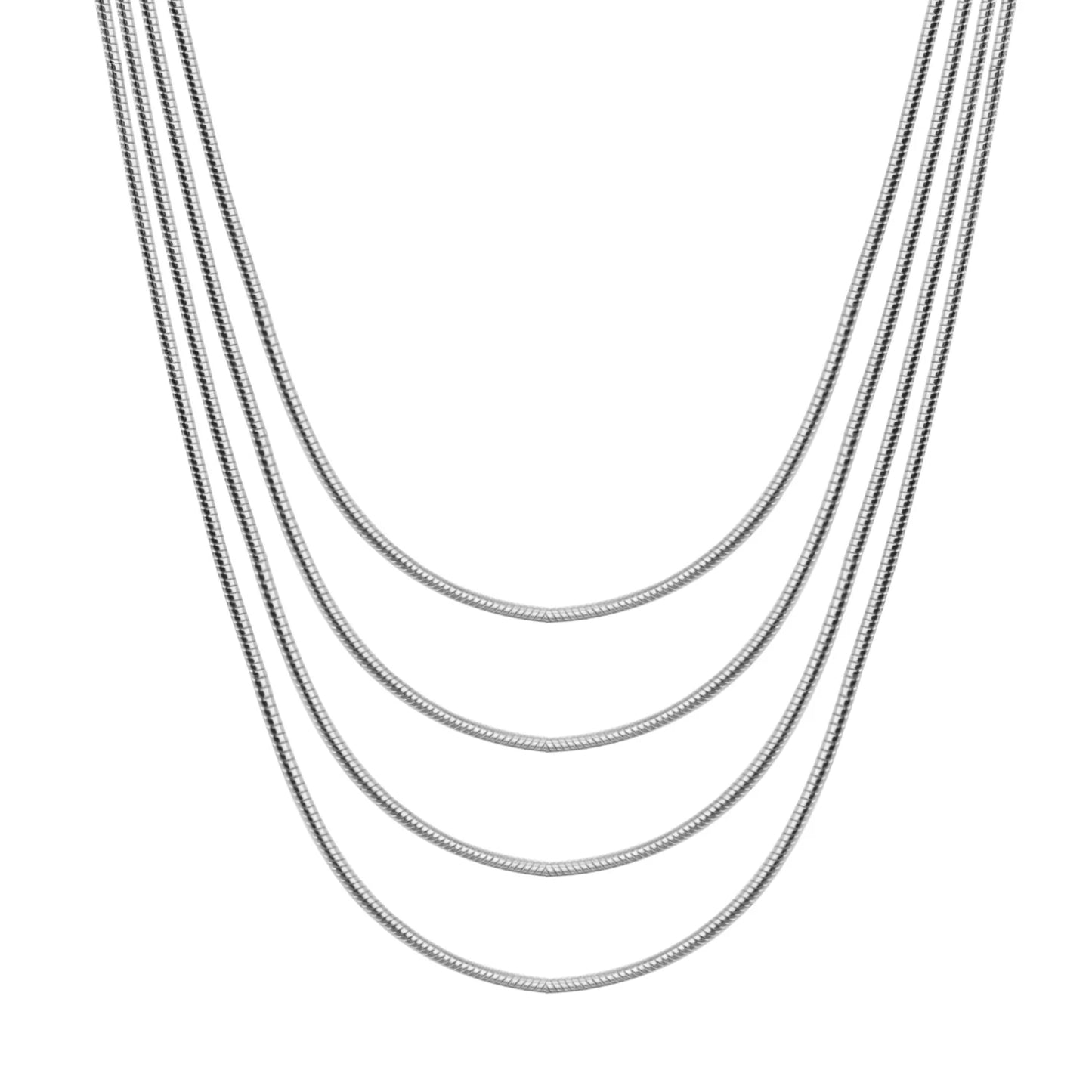 LUXUSTEEL 1mm Stainless Steel Round Snake Chain Necklace Steel/Golden Color Women Necklaces 10pcs/Lots DIY Wholesale Inoxidable