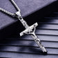 Stainless Steel Titanium Cross Jesus Christ Human Pendant Hip Hop Collar Chain Necklace for Women Men Gift Fashion Jewel