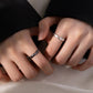 Fashion Schwarz Weiß Ring Geometrische Unregelmäßigkeiten Glatte Paar Verstellbare Ringe Einfachheit Studentenparty Schmuck