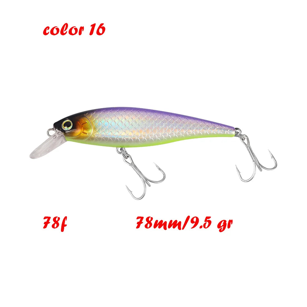 BassLegend Fishing Artificial Bait Suspending Minnow Shallow Wobbler Jerkbait Shad Bass Pike Lure 128 SP 78 F 65 SP