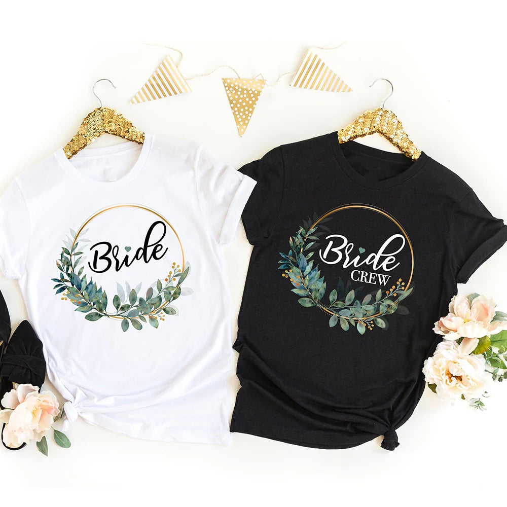 Junggesellinnenabschied T-Shirt für Frauen JGA T-Shirt Braut & Crew Team Braut Tee Hochzeitsgeschenk für Bräute Verlobungs T-Shirt Kleidung