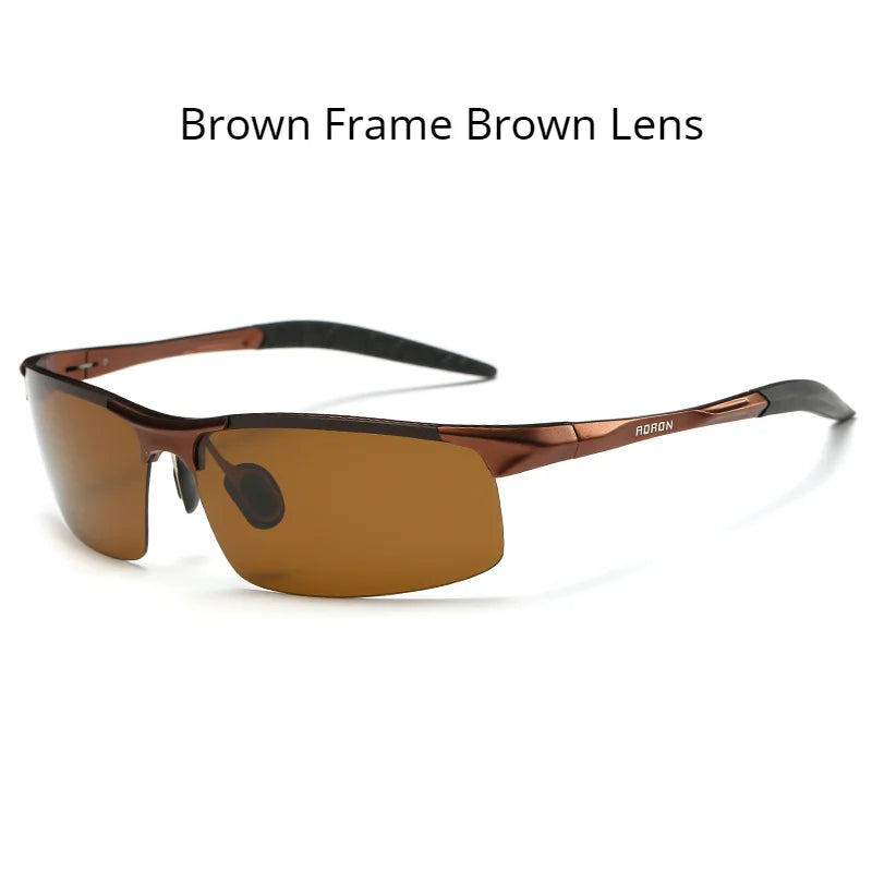 AORON Polarisierte Herren-Sonnenbrille für Autofahrer, Aluminium-Magnesium-Rahmen, Sport-Sonnenbrille, Fahrer-Retro-Brille, UV400, Blendschutz