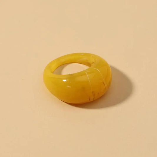 Glatte, geometrisch-runde Ringe für Damen und Herren Y2K Bunte transparente Harz-Acryl-Fingerringe Ins Vintage Chunky Ring Schmuck