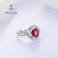Wunderschöner Design-Ring mit natürlichem Rubin, Edelstein, exquisiter 925er Sterlingsilber-Schmuck für Frauen