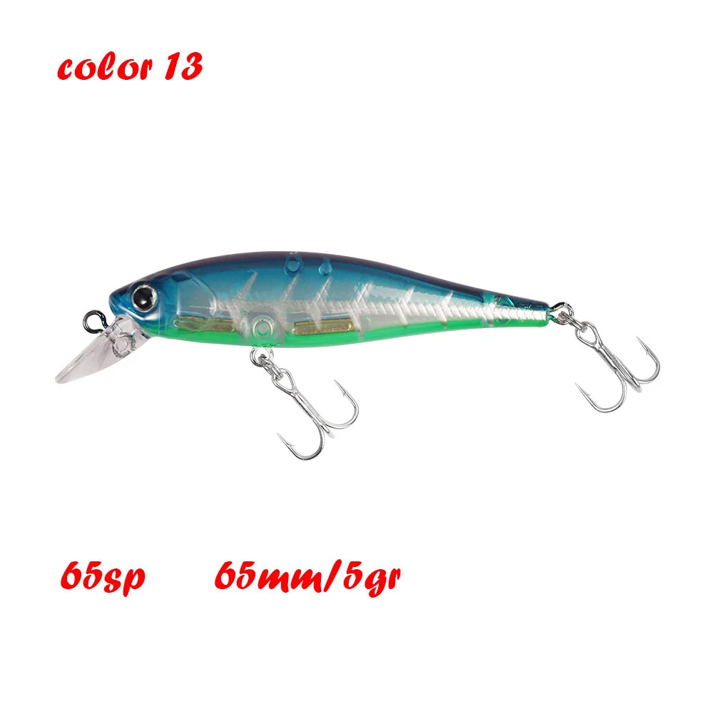 BassLegend Fishing Artificial Bait Suspending Minnow Shallow Wobbler Jerkbait Shad Bass Pike Lure 128 SP 78 F 65 SP