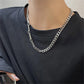 Edelstahl Cuban Gliederkette Halskette für Herren Schwarz Quadrat Anhänger Halskette Herren Halsketten Coole Hip Hop Halskette Neu