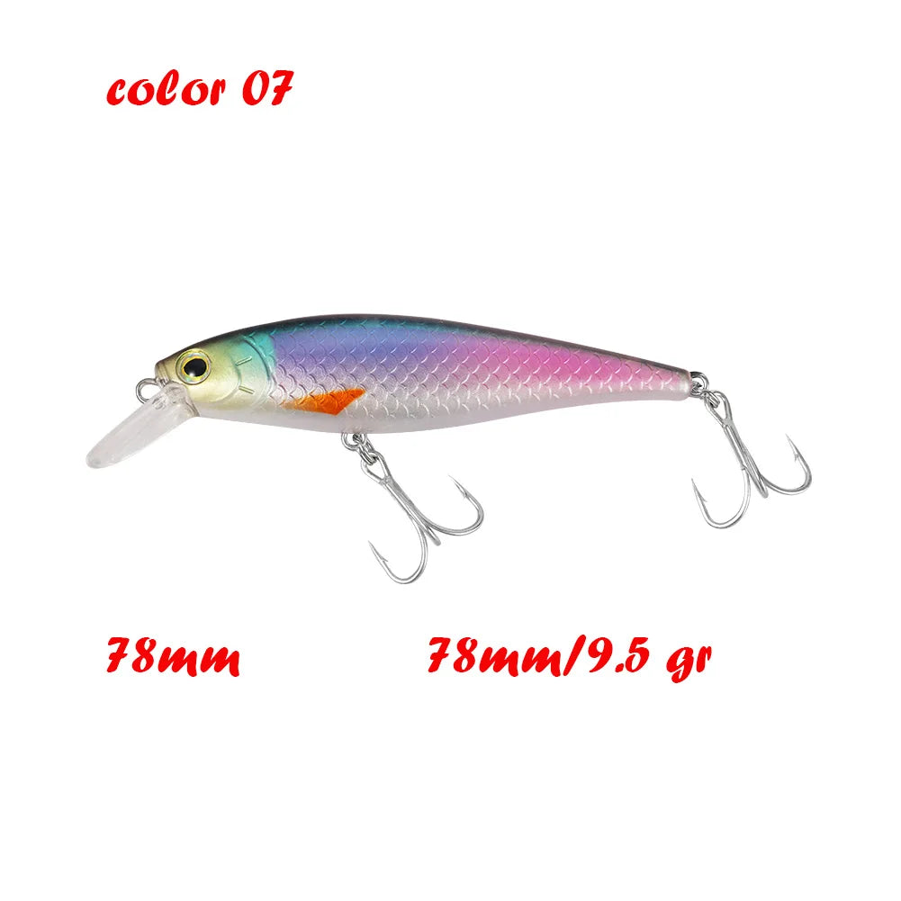 BassLegend Fishing Artificial Bait Suspending Minnow Shallow Wobbler Jerkbait Shad Bass Pike Lure 128 SP 78 F 65 SP