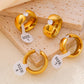 Trendy Stainless Steel Round Rings For Women Zircon Wedding Bands Women Finger Gold Silver Color Chunky Rings Waterproof Jewelry