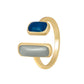 Verstellbarer, bunter Tropfglasur-Ring Damen Mode Retro Geometrischer goldfarbener Metallring Hochzeitsschmuck Geburtstagsgeschenk