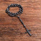 8mm Natursteinperlen Hämatit Kreuzanhänger für Herren Damen Katholische Christus Rosenkranz Kreuzanhänger Halskette Dropshipping