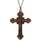 Cottvott Dreifaltigkeits-Kruzifix Jesus Christus Kreuz Anhänger Halskette Katholische verstellbare Wachsseilkette Halskette Frauen Männer Schmuck Geschenk