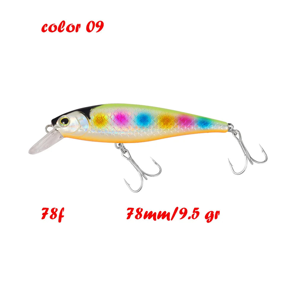 BassLegend Fishing Artificial Bait Suspending Minnow Shallow Wobbler Jerkbait Shad Bass Pike Lure 128 SP 78 F 65 SP