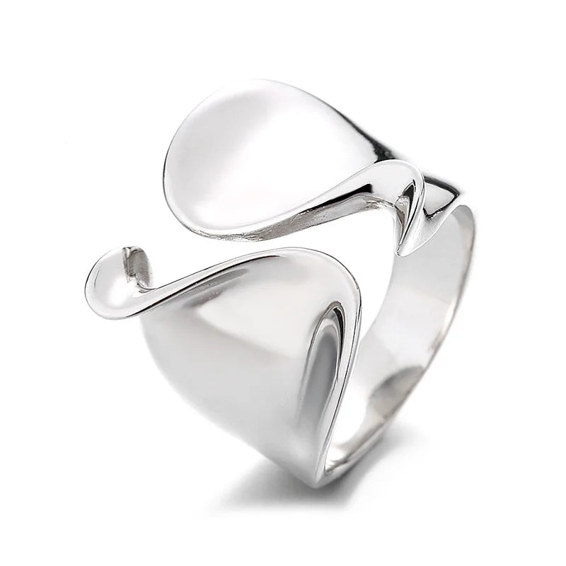 925 Sterlingsilberringe für Frauen, minimalistische, handgefertigte, schlichte, große Ringe für Paare, Party-Schmuckgeschenk, verhindert Allergien
