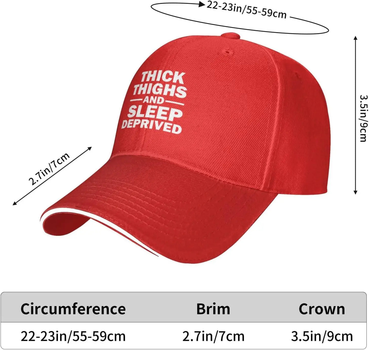 Dicke Oberschenkel und Schlafentzug Hut für Frauen Lustige Baseball Cap Lustige Geburtstagsgeschenke für Frauen