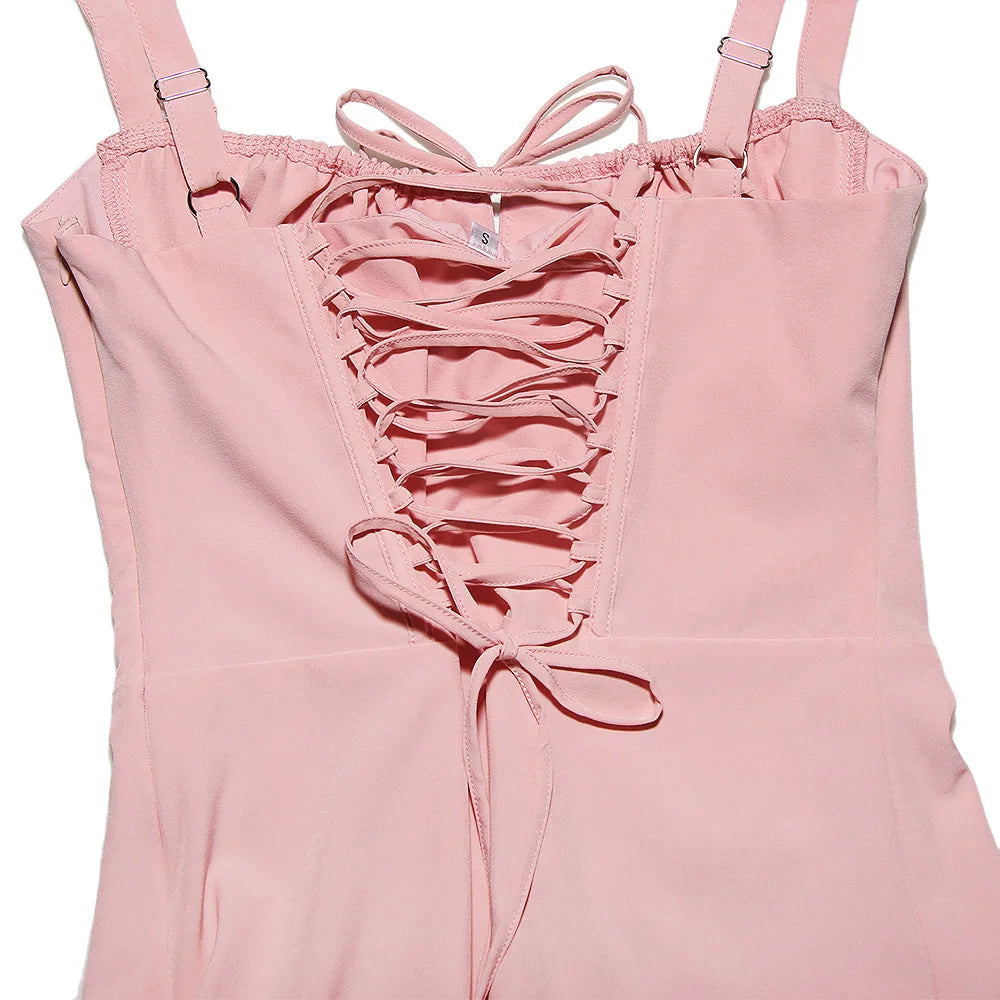 Suninheart Ein trägerloses weißes Spaghettiträger-Kleid, Mini, mit Stäbchen, elegant, zum Schnüren, Partykleider für den Urlaub, lässige Sommerkleider für Damen