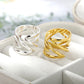 Klassische geometrische unregelmäßige Ringe für Frauen, goldfarben, Edelstahl, offene Ringe, Mädchen, Persönlichkeit, Punk-Schmuck-Accessoires