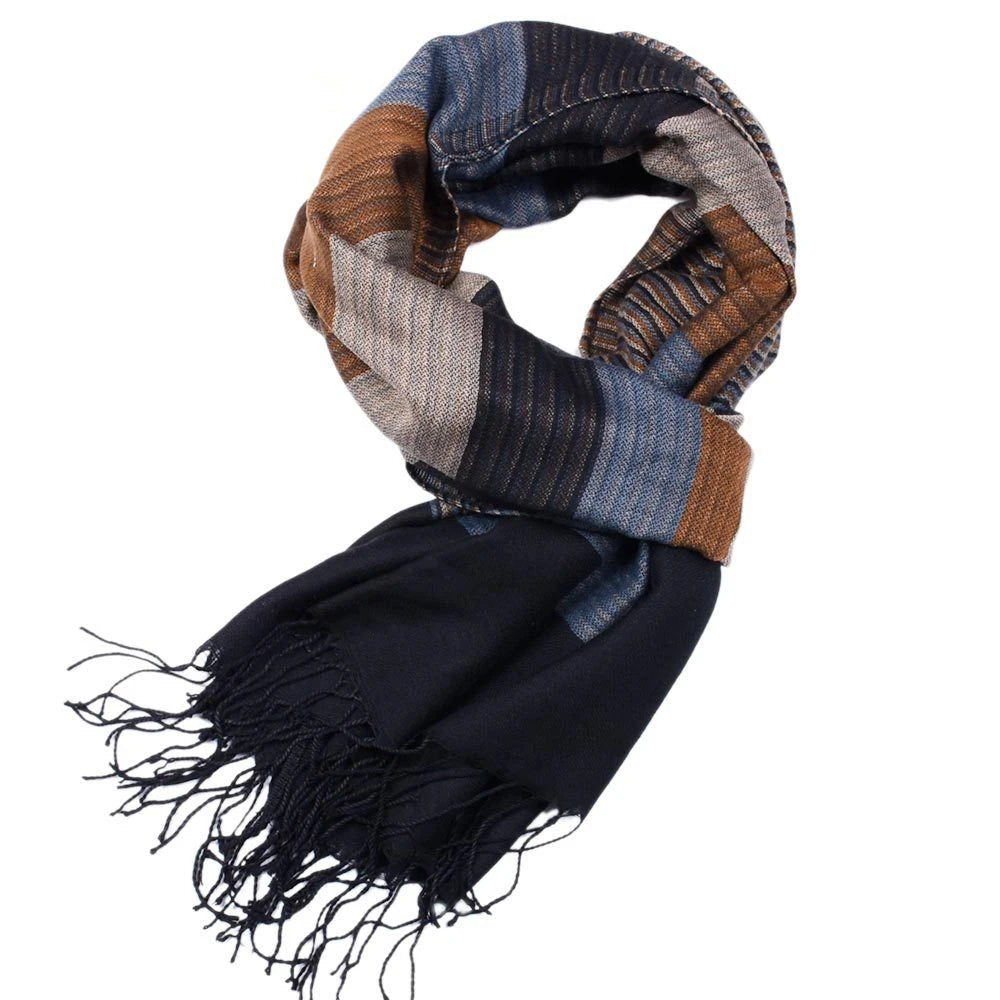 SHOWERSMILE Herrenschal gestreift Quaste Winterschal für Herren Designermarke Acryl Herrenschals 180cm*52cm