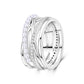 Ringe für Frauen 925 Silberfarbe Zirkon Wickellinie Geometrischer Sternring Verlobung Hochzeit Romantisches Valentinstag Feinschmuck Geschenk