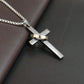 Schlichte Kreuzkette mit Kreis Anhänger Edelstahl Halskette Christ Kreuz Halskette für Herren Jungen Coole Halskette Collier