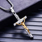Stainless Steel Titanium Cross Jesus Christ Human Pendant Hip Hop Collar Chain Necklace for Women Men Gift Fashion Jewel