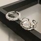 Handgewebter Liebesperlenring Mode Damen Herren Runder Kugelperlen verstellbarer Retro-Ring Schmuck