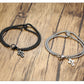Vnox Einfache, geschichtete 3mm Rolo-Kettenarmbänder für Herren, rundes Kettenglied mit Kreuz-Anhänger, Armband, Christusgebet, Vintage-Freizeitgeschenk