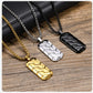Vnox Cool Tire Pattern Necklaces for Men Boys, Stainless Steel Geometric Bar Pendant Collar, Punk Stylish Gifts for Him