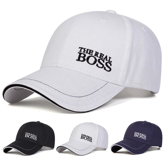 Unisex THE REAL BOSS Buchstabenstickerei Baseball Caps Frühling und Herbst Outdoor Verstellbare Freizeit Hüte Hip Hop Hut Sonnenhut