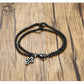 Vnox Einfache, geschichtete 3mm Rolo-Kettenarmbänder für Herren, rundes Kettenglied mit Kreuz-Anhänger, Armband, Christusgebet, Vintage-Freizeitgeschenk