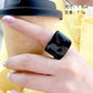 HANGZHI Unregelmäßige breite, klobige Ringe für Damen Vintage Acrylharz Herbst Winter Geometrischer Stapelschmuck Finger Accessoire