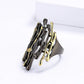 Ringe für Frauen Geometrische Hohle Unregelmäßige Astform Damen Schmuck Mode Party Geschenk Schwarz Gold Farbe Accessoires