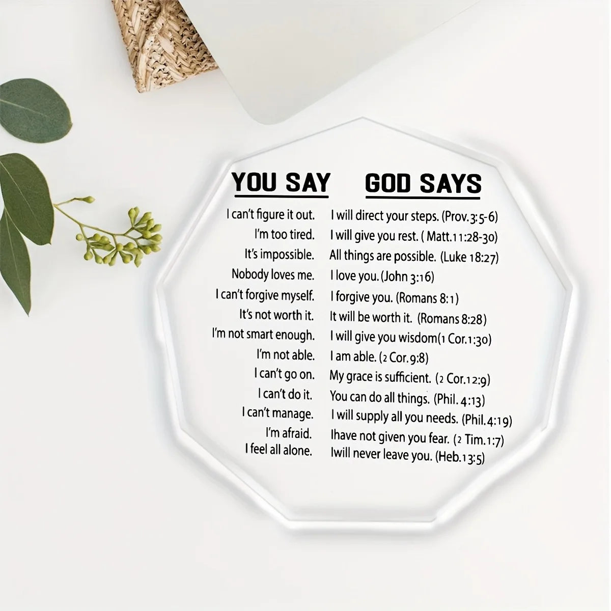 Eins, du hast gesagt, Gott sagte Acrylkarte, Bibelvers, Christen ermutigen Geschenke für die beste Freundin Frauen