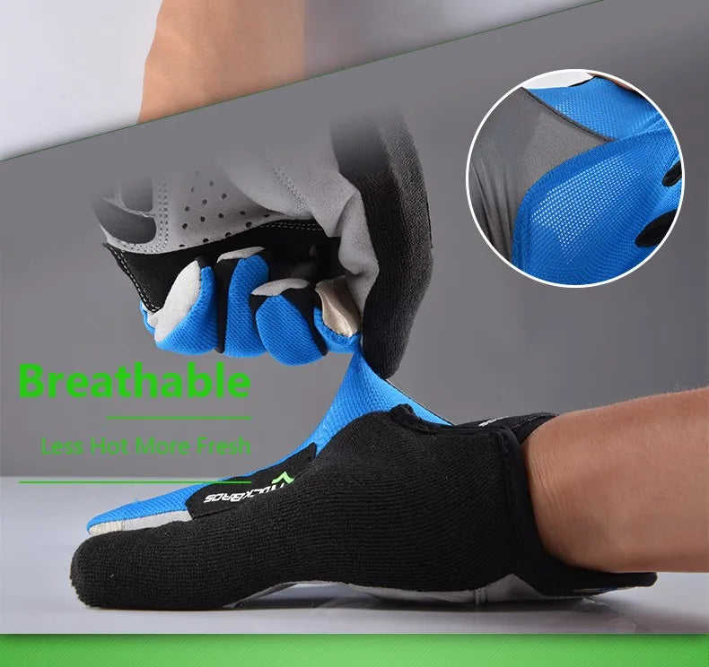 ROCKBROS Fahrradhandschuhe Schwammpolster Lange Finger Motorradhandschuhe für Fahrrad Mountainbike Handschuhe Touchscreen MTB Handschuhe