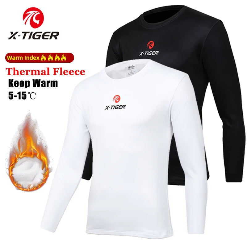 X-TIGER Winter Fahrrad Unterhemd Langarm Warme Fahrrad Unterwäsche Fleece Sport Radtrikot Hält Warm Rennrad Shirt