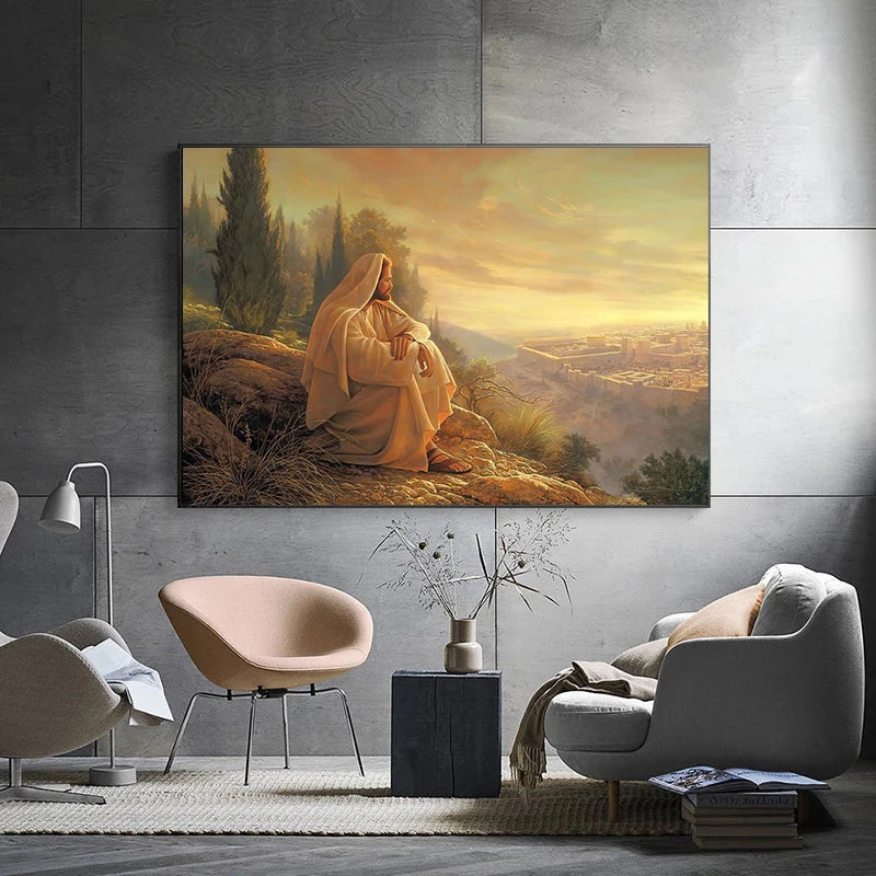 Christian God Jesus The Shepherd Christ Belief Faith The Samaritan Woman Posters Prints Canvas Painting Wall Art Picture Decor