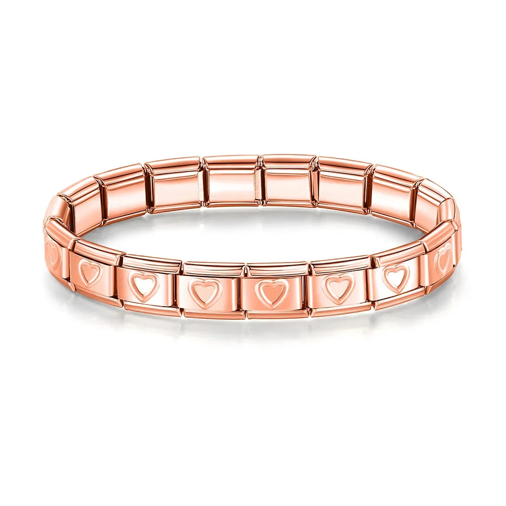 Hapiship Neue Mode Frauen Romantisches Herz 9mm Breite Edelstahl Armband Armreif Mädchen Hochzeit Weihnachtsgeschenk Schmuck G205