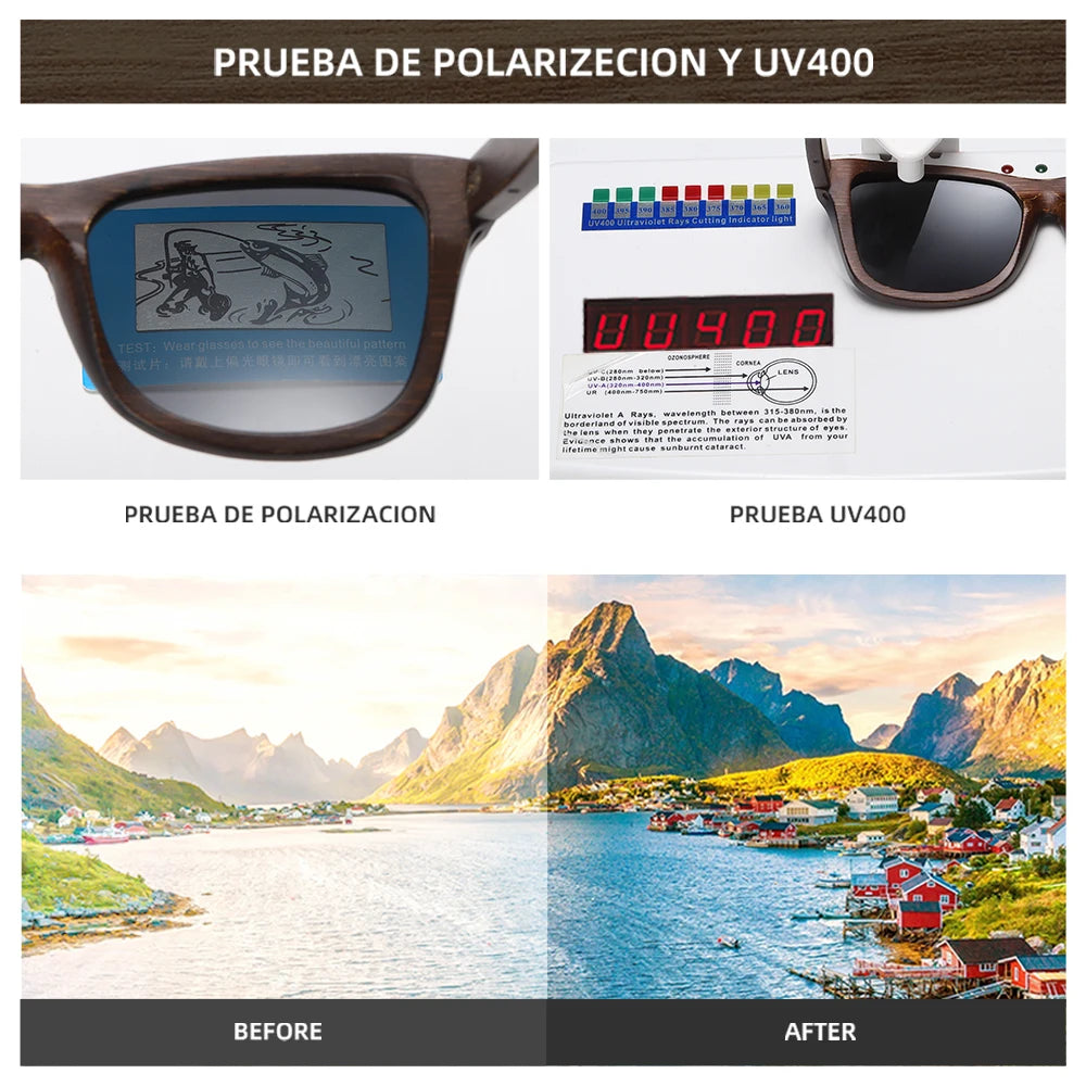 GM Natur Bambus Holz Sonnenbrille Handgemachte Polarisierte Gläser Spiegelbeschichtung Linsen Brille Mit Geschenkbox