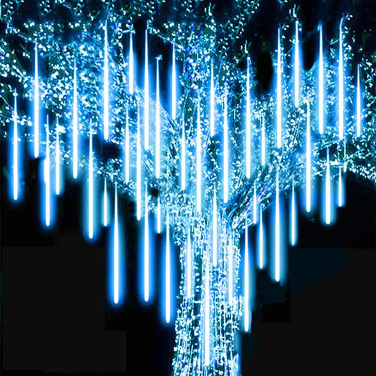 30cm 50cm Outdoor Waterproof 8 Tube Meteor Shower Led Color Light String Christmas Tree Decoration for Home Navidad Garden Decor