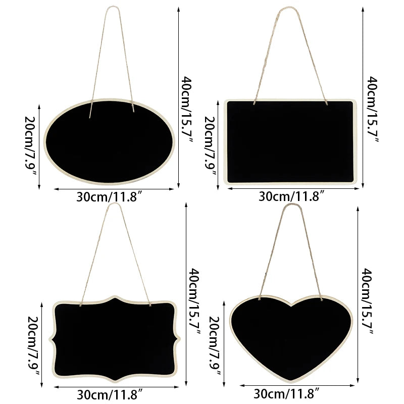 1Pc Mini Wooden Blackboard Chalkboard Single Sided DIY Message Board Home Door Wall Hanging Christmas Wedding Party Wood Plaque