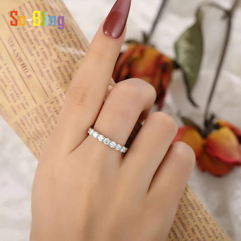 So-Bling S925 Sterling Silber Ringe für Damen Eleganter feiner Zirkonia-Ring Brauthochzeit Verlobungsring Damen Trendiger Schmuck