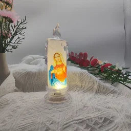 Jesus Jungfrau Christus Kerzenlampe Romantisches Teelicht Elektronische Flammenlose LED Deko