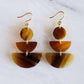 Saigon 16K Gold Plated Geometric Statement Buffalo Horn Earrings