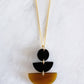 Saigon Geometric Buffalo Horn Pendant Necklace