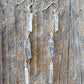 Delicate Silver Chain Earring with Three Raw Quartz Crystals in Mystic Grey and Rainbow Quartz