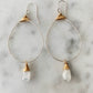 Small Featherweight Hoop Earring with Moonstone Drop