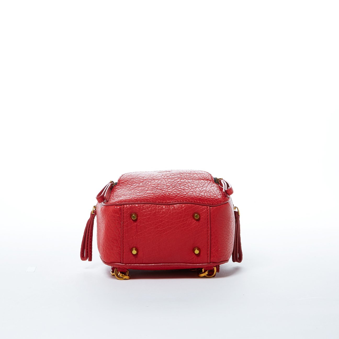Small Red Leather Backpack Purse for Women Convertible Crossbody Bag