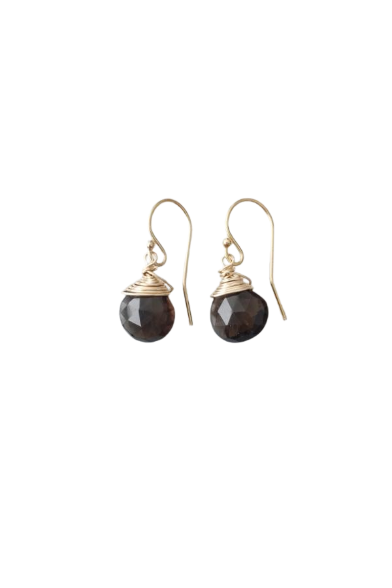 Jill Short Drop Earrings in Smoky Quartz