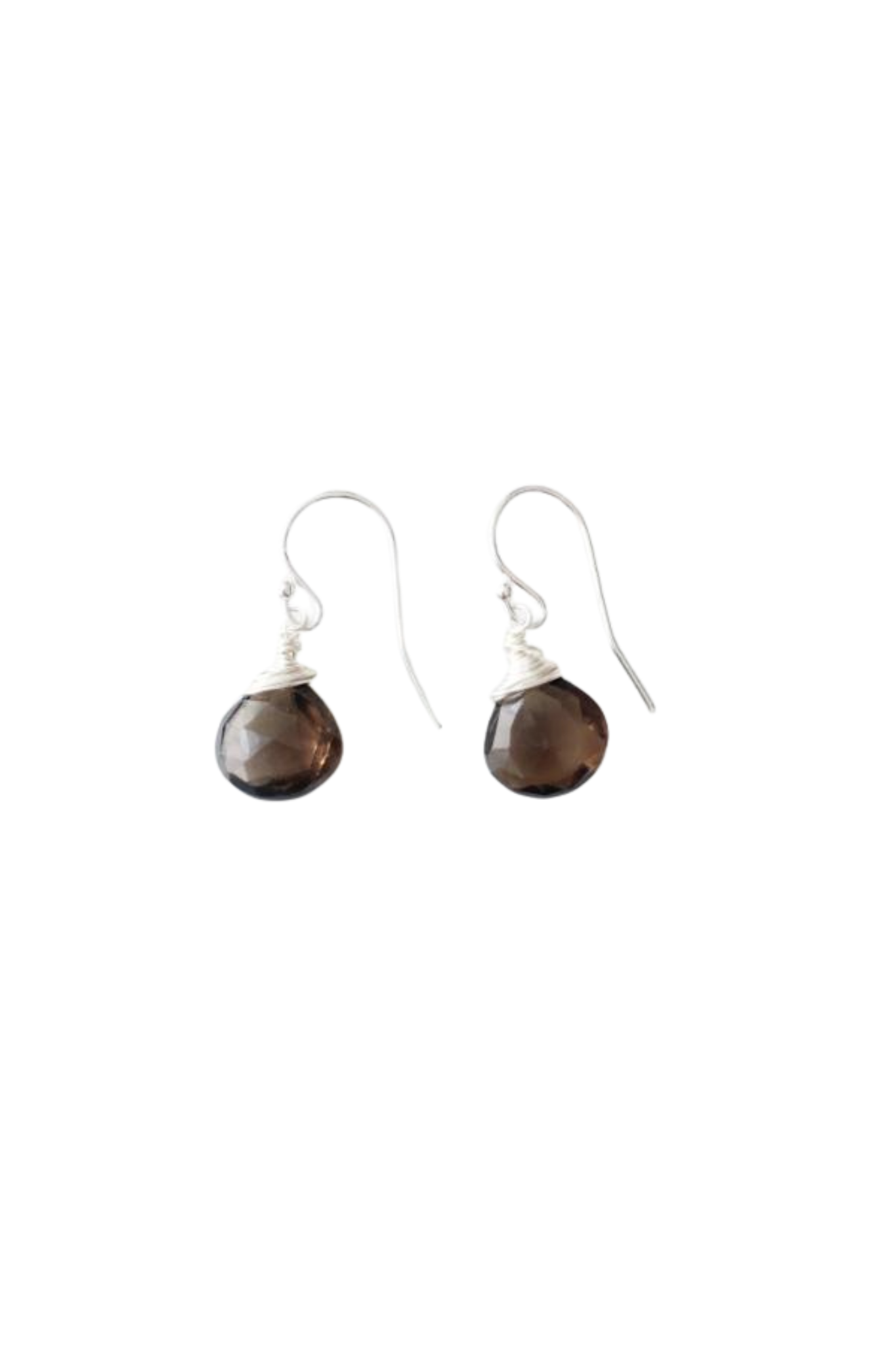 Jill Short Drop Earrings in Smoky Quartz