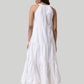 Sleeveless embroidered tiered maxi dress